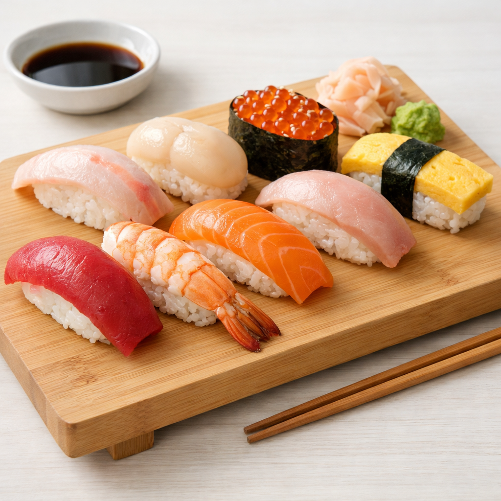 Assorted nigiri sushi platter